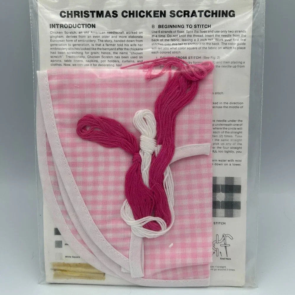 Chicken Scratch Baby Bib Kit WKIT066 Pink Learning ABC Blocks VTG 80s Taiwan